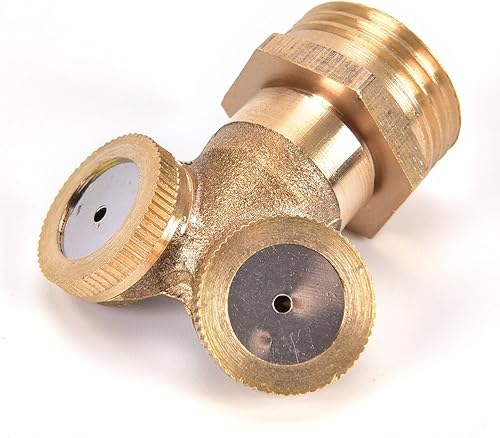 Miniatura 3 de 1 boquilla de nebulización de latón de 2 agujeros, pulverizador atomizador de alta presión, boquilla de manguera de agua para invernadero,