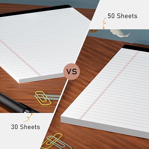 Miniatura 6 de Paquete de 12 blocs de notas legales de 5 x 8 pulgadas, bloc de notas de papel reciclado de 2.82 ozm, blocs legales pequeños, 25 líneas, blocs de