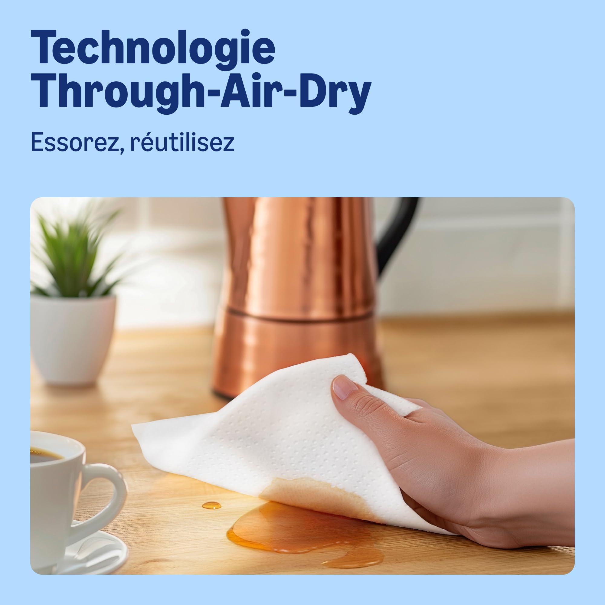 by Amazon Essuie-tout Ultra Absorbant à Séchage par Air Traversant, 32 Rouleaux (8 Paquets de 4), 51 Feuilles par Rouleau, Certifié FSC (Anciennement "Presto!")