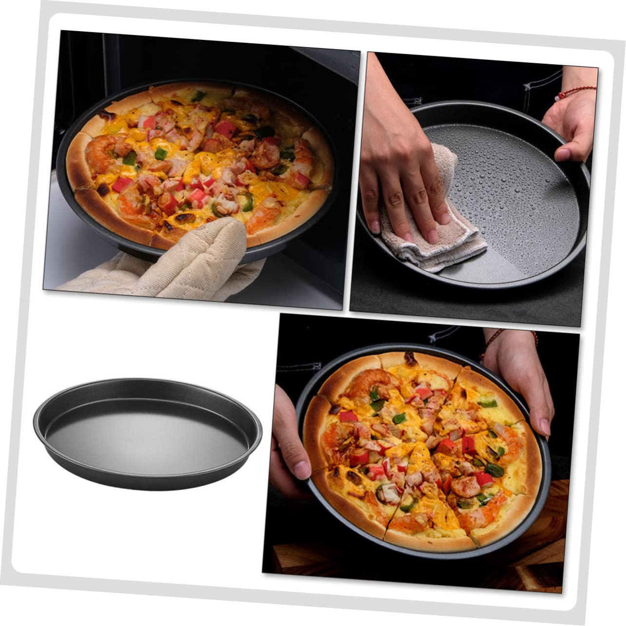 Bandeja De Hornear Pizza Antiadherente De Para Hornear Pizzas Pasteles y Pancakes Uso Familiar y Profesional