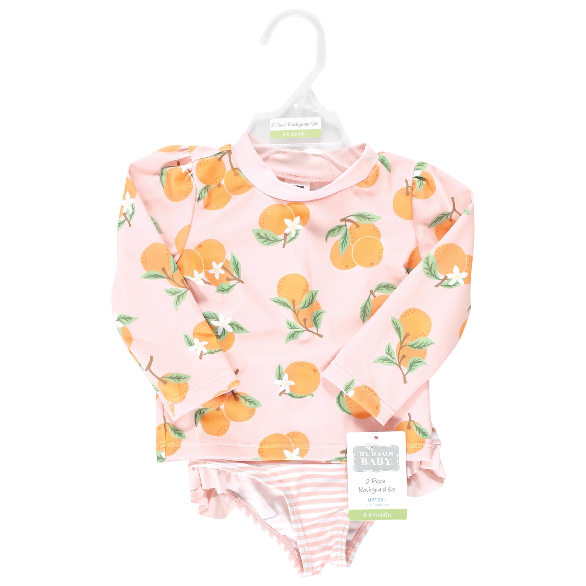 Hudson Baby Unisex Baby Swim Rashguard Set, Citrus Orange, 4T