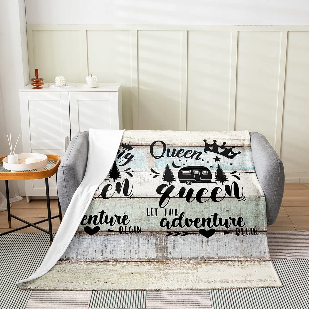 Coperta in pile di flanella rustica, stile fattoriale, per tutte le stagioni, da campeggio, da viaggio, per auto, in legno, per letto e divano, camera da letto, 200 x 200 cm