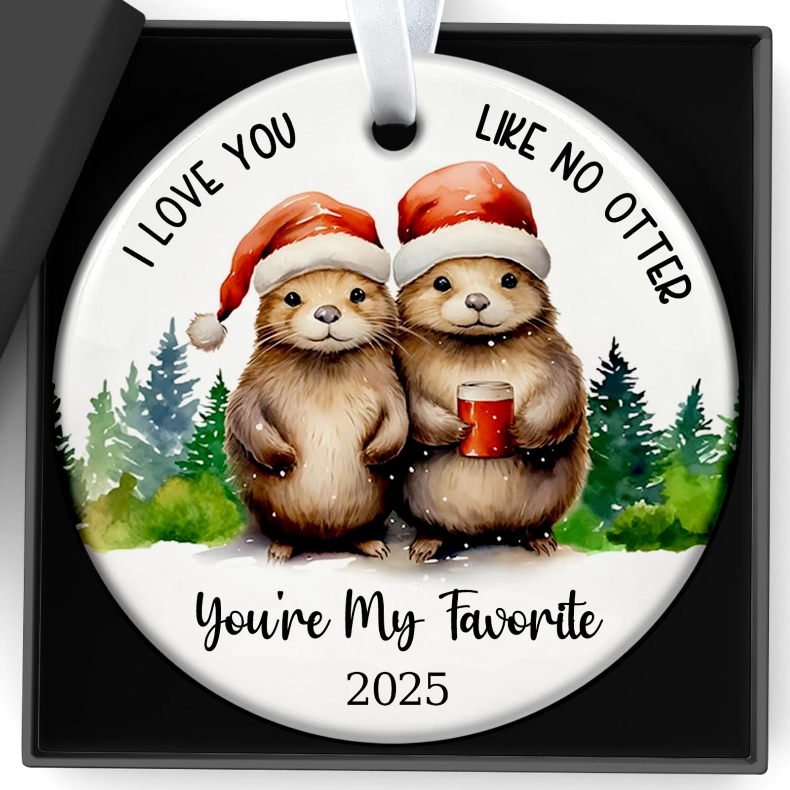 Gifts For Girlfriend Christmas Decorations Ceramic Sign I Love You Like No Otter You'Re My Favorite, Christmas, Anniversary, Birthday Valentines Day Wedding For Girlfriend, Wife, Fiancee Gifts