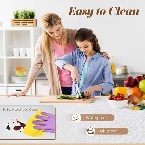 Miniatura 4 de Revestimiento de estante de cajón para armarios de cocina, papel antideslizante no adhesivo, fácil de limpiar, agarre fuerte, grueso, impermeable,