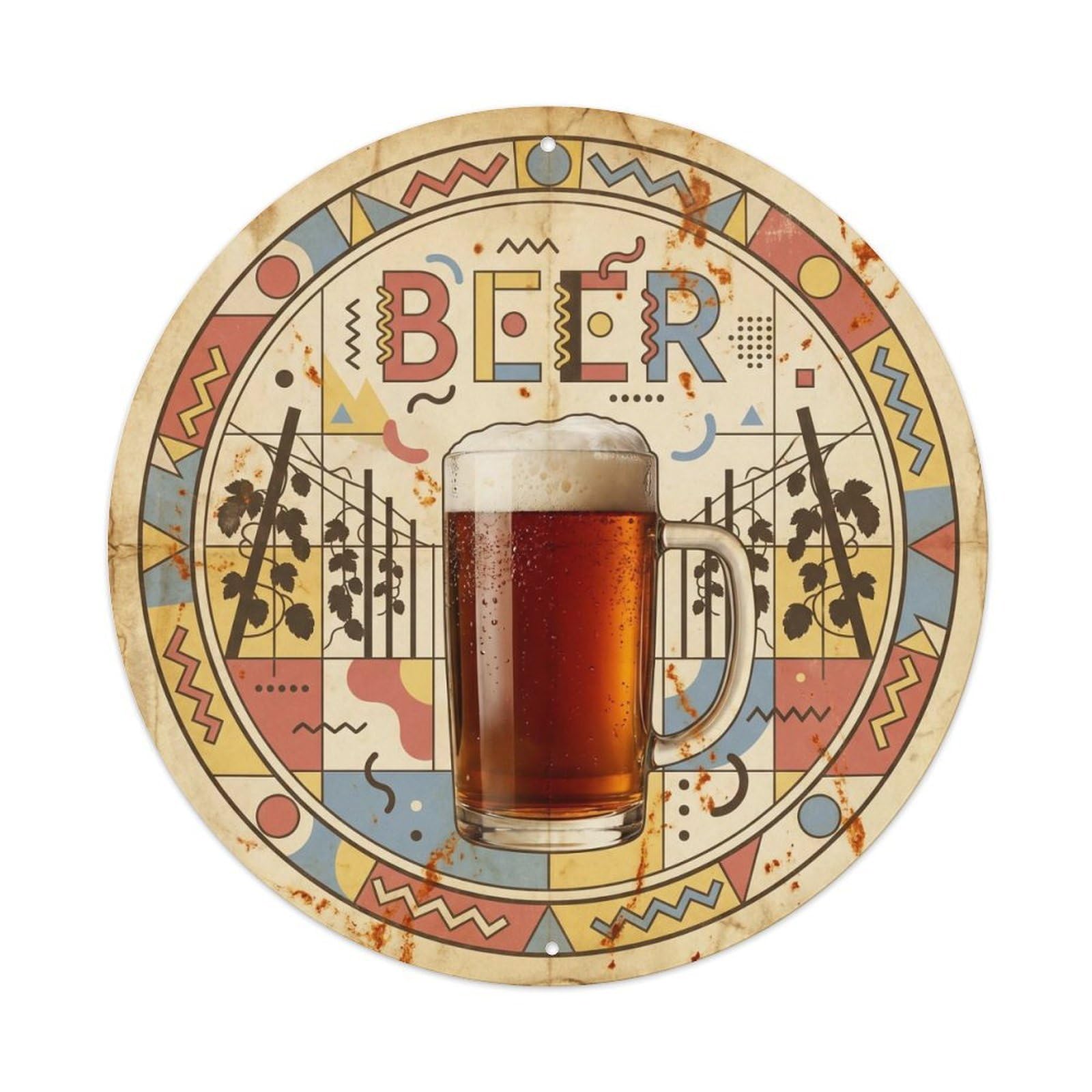 British Travel Beer Culture Ale House Bold Geometry Metal Tin Sign