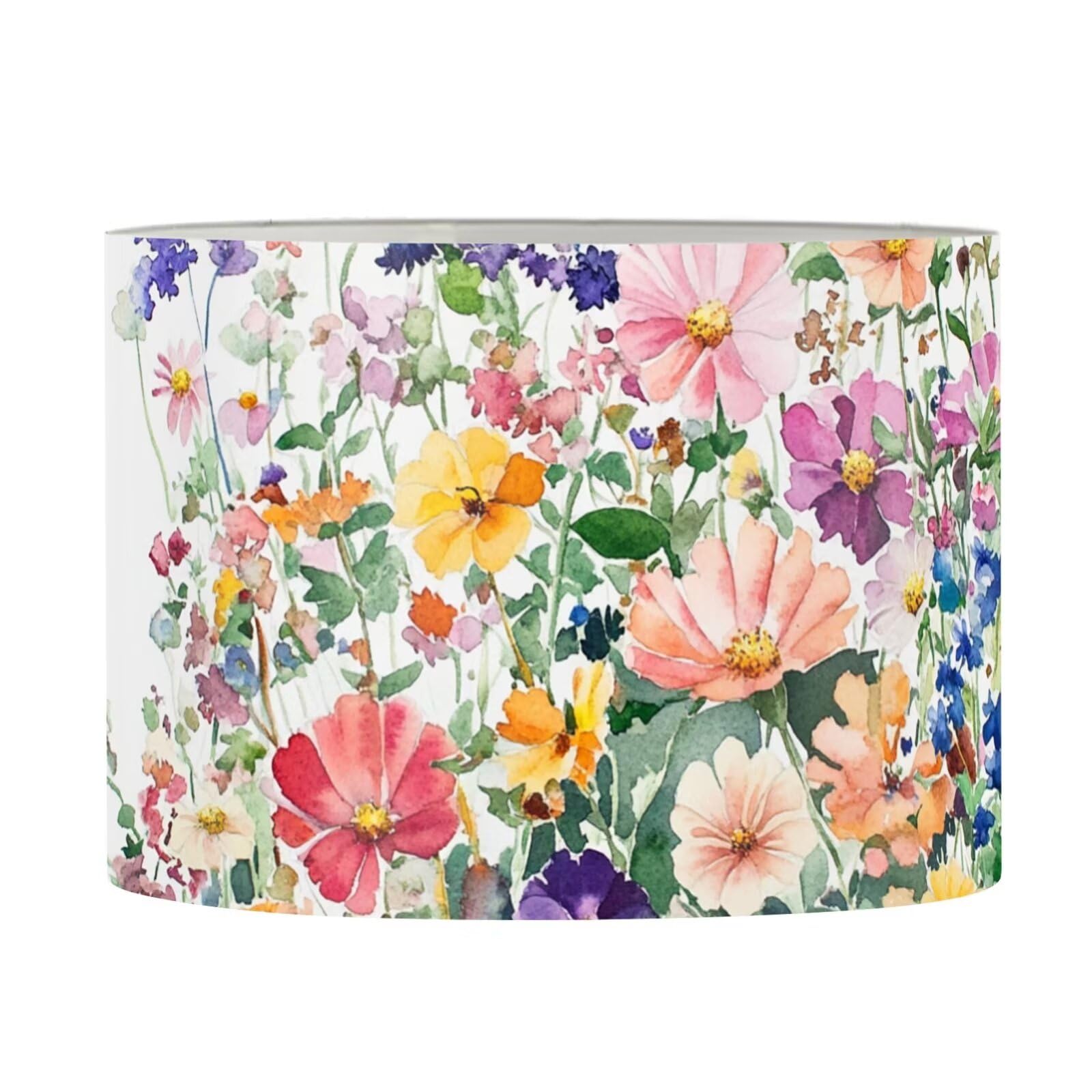 FANCOSAN Coloful Daisy Drum Lampshade for Living Room Bedroom Home Decor Lamp Shade Cover Replacement in Multiple Sizes, S