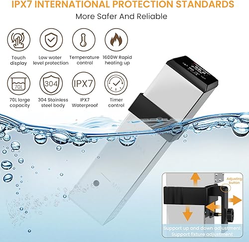 Miniatura 7 de Máquina comercial Sous Vide para restaurante, cocina Sous Vide de 1600 W, circulador de inmersión de 360, 15dB ultra silencioso, IPX7 impermeable,
