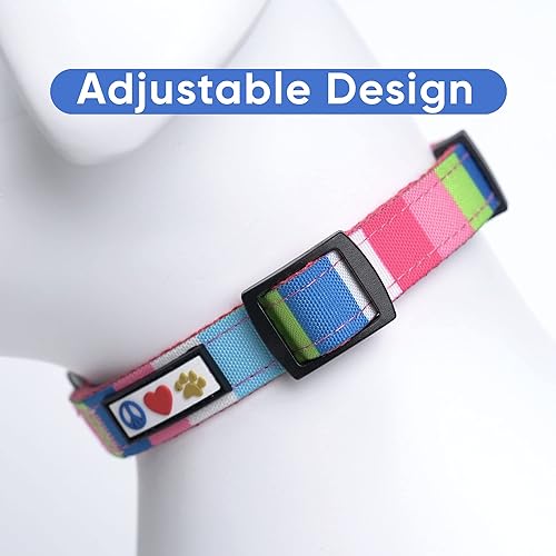 Vista 106 de Pawtitas Collar personalizado para perro, collar de perro pequeño, bordado con nombre, número de teléfono, collar de cachorro, collar ajustable