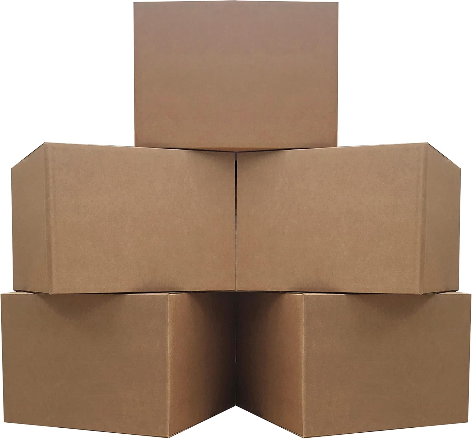 uBoxes Extra Large (Pack of 5) 23x23x16" Standard Corrugated Moving Box", brown corrugated