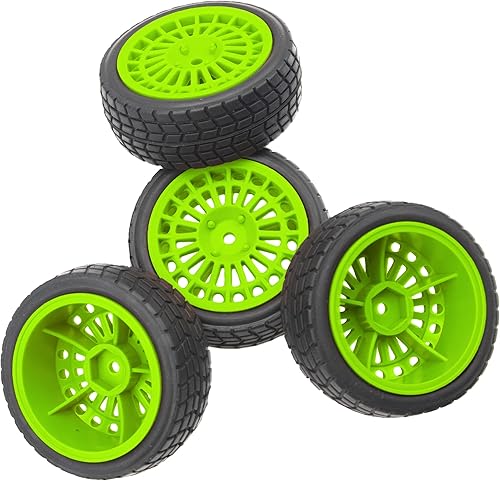 Miniatura 2 de OD2.75 pulgadas de nailon 0.472 in hexagonal llantas y neumáticos de goma compatibles con HSP Tamiya HPI Traxxas 110 112 On-Road Car, WLtoys 144001