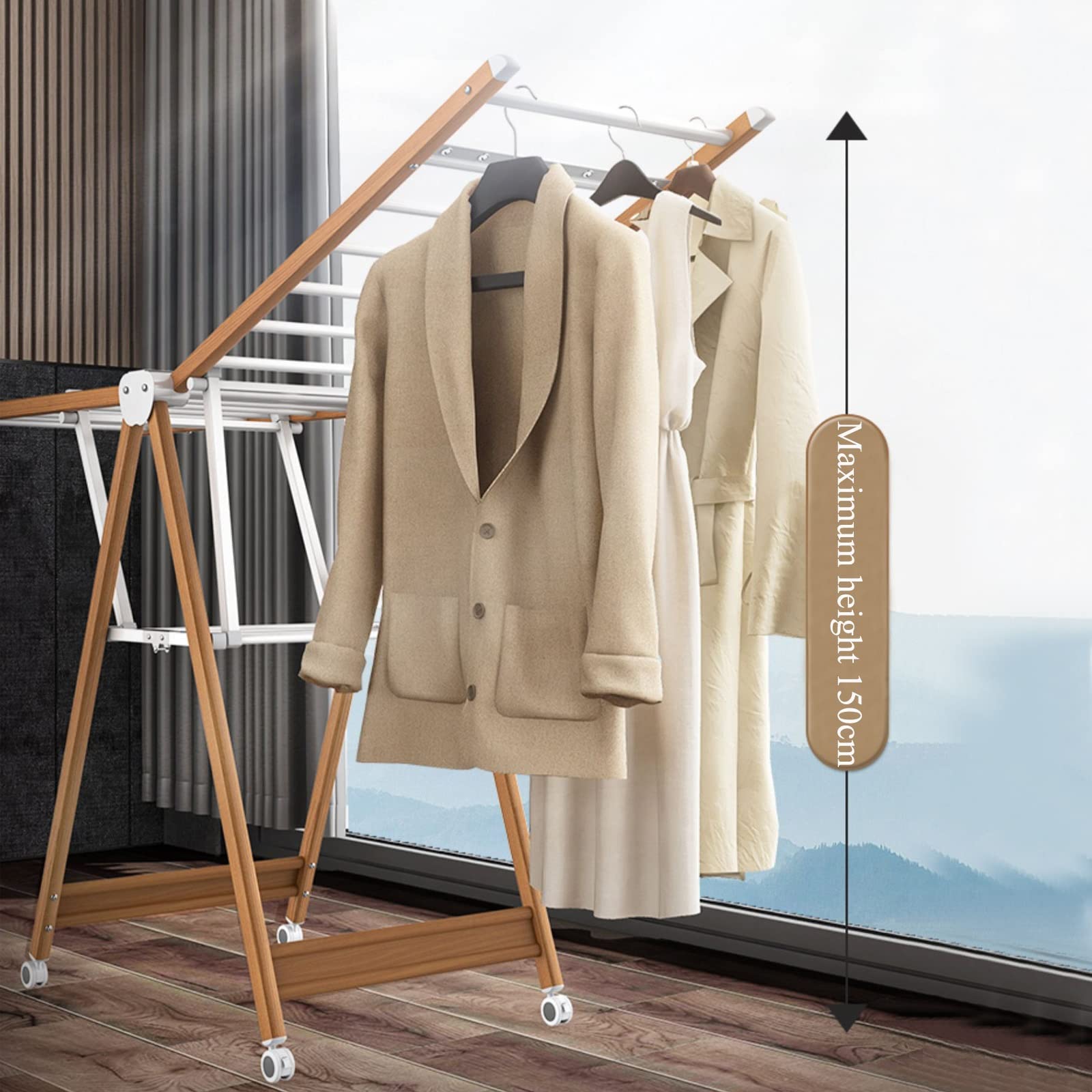 Amazon.com: LONGSAI Clothes Airer Indoor Garment Rack
