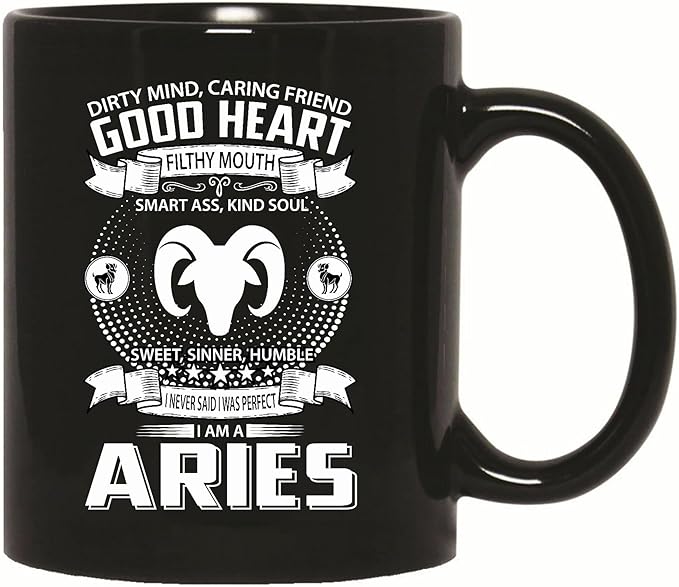 Aries Zodiac Sign Mug Gift Birthday Astrology Horoscope 11oz 15oz Black Coffee Mug