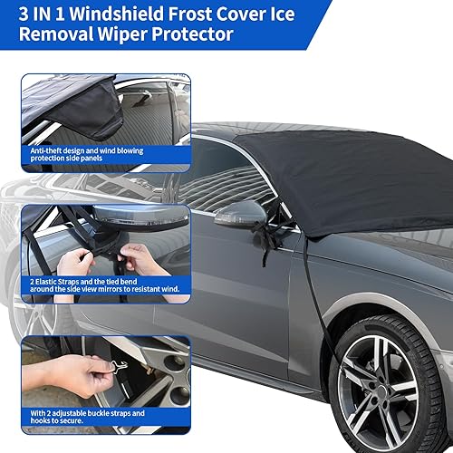 Miniatura 7 de Cubierta de parabrisas para hielo y nieve para Toyota Tundra Sienna Tacoma y para Nissan Frontier Armada Titan, cubierta de nieve para parabrisas de