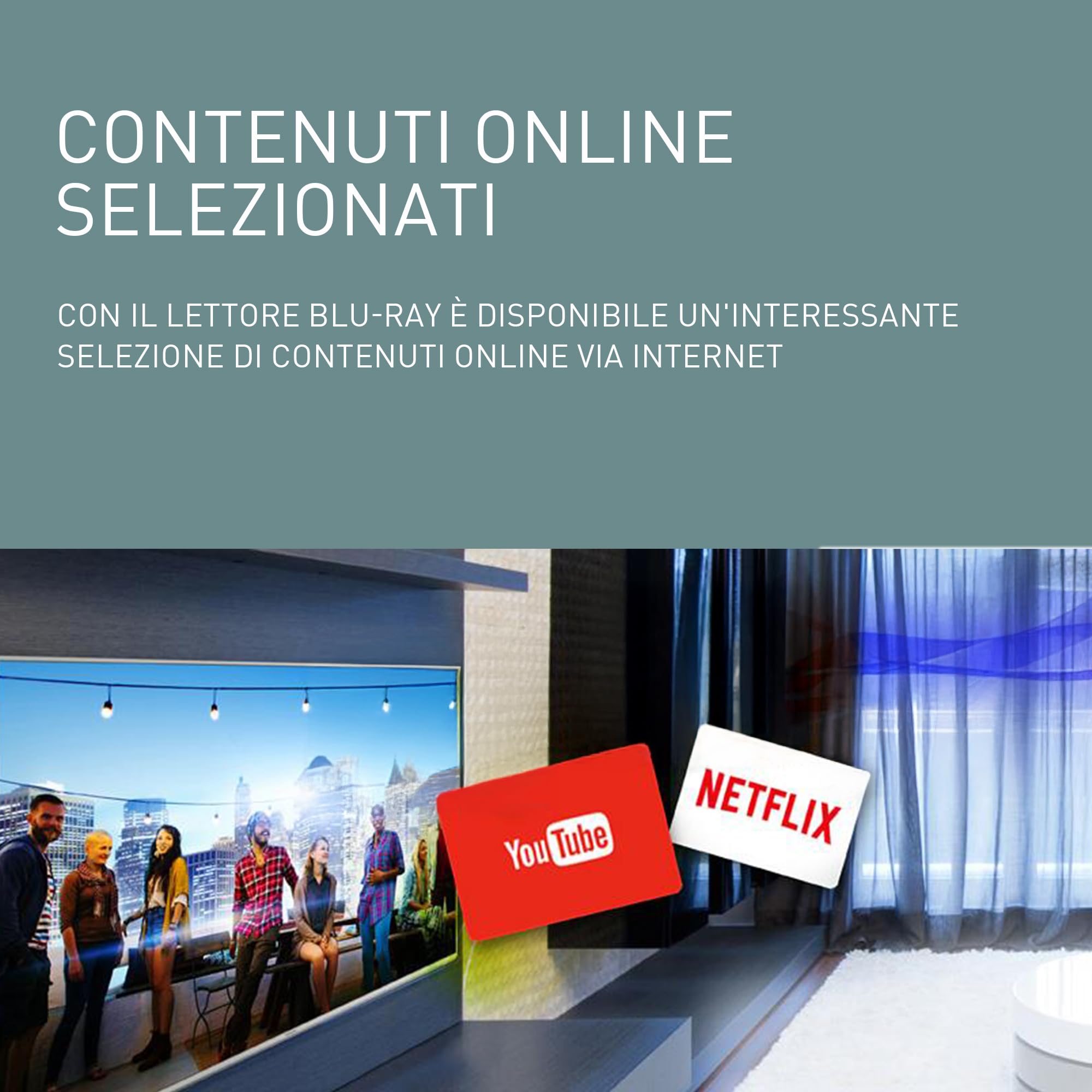 Panasonic DMP-BD84EG-K Lettore Blu-ray Disc/DVD 2D Smart Network, App Internet, Audio ad Alta Risoluzione, Riproduzione HDD Esterno, USB, Ethernet, Design Compatto, Nero
