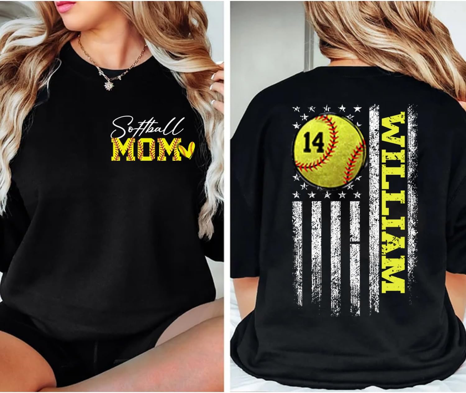 GABITA Personalized Softball Mom Shirt, Custom Softball Mama Shirts for Women, Game Day Sport Mom Tshirts, Hoodie for Women - Image 3