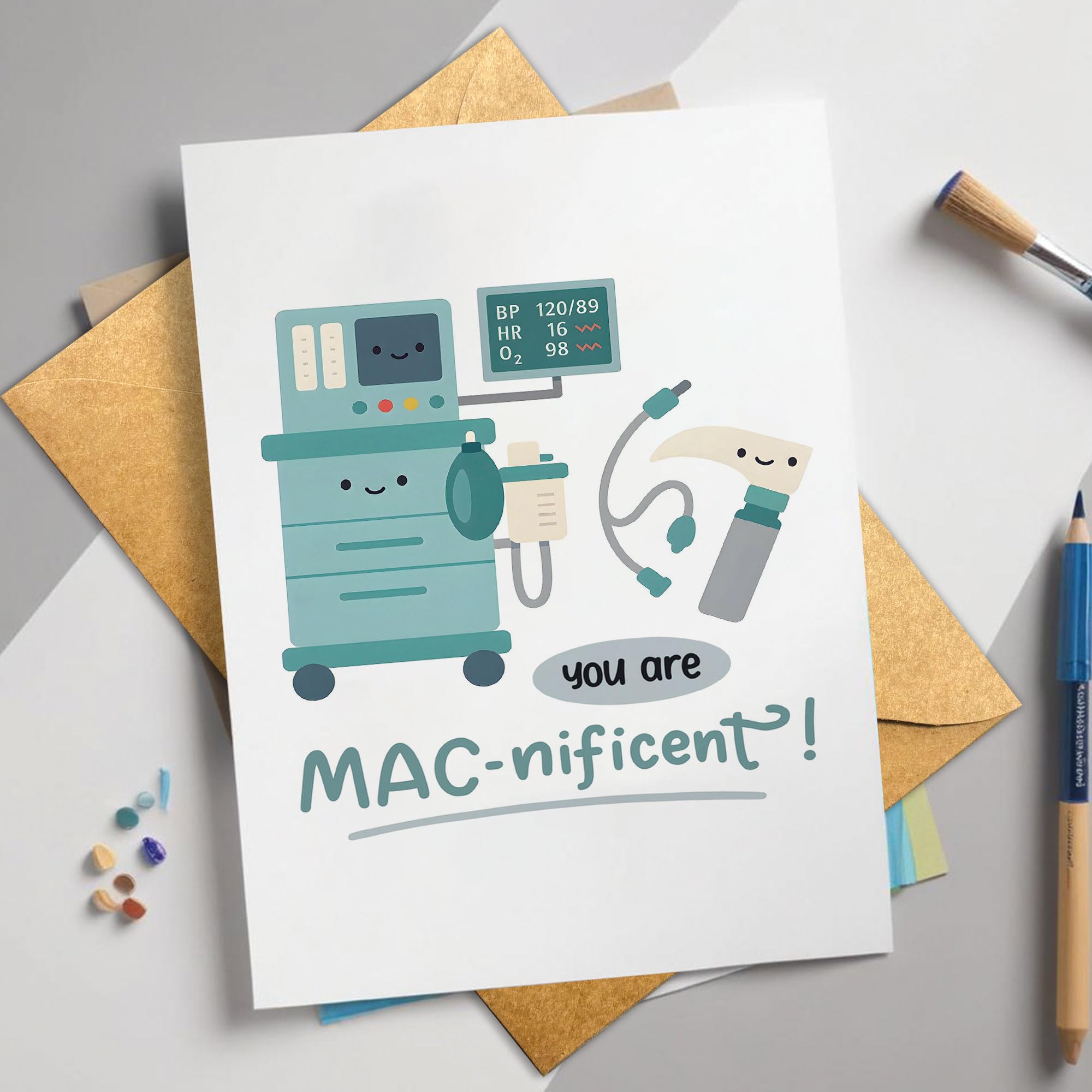 MAC-nificient Birthday Greeting Card, Gift for Anesthesiologist, Husband, Wife, Special Occasion, Celebrate Expertise, Humor, Appreciation for Care and Work
