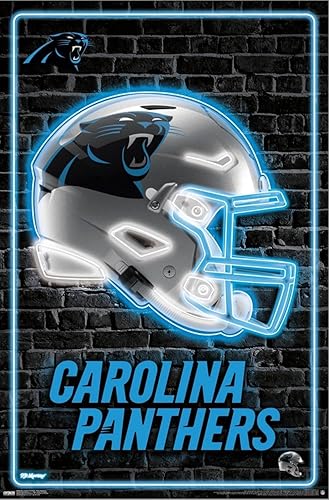 Miniatura 2 de Trends International NFL Carolina Panthers - Neon Helmet 23 Wall Poster, 14.72" x 22.37", Stretched Canvas