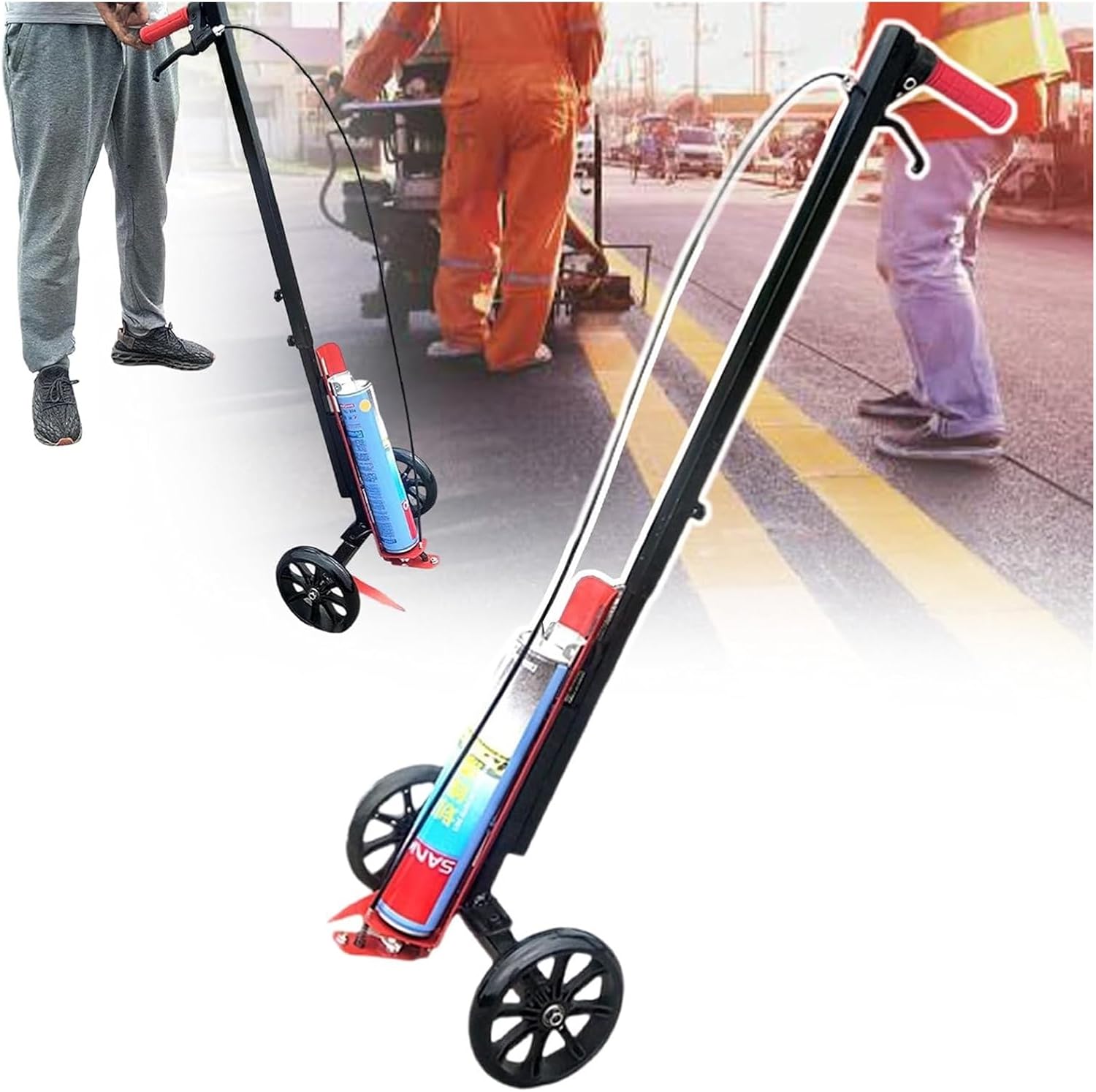 Striping Line Marking Machine Lane Marking Applicator, Line Marker Machine, 5-15cm Width Range, for Parking Lot, Playground, Road, Football Field