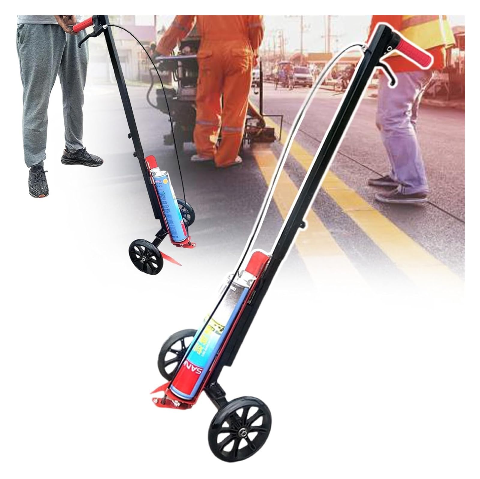 asdchZen Line Marking Machine - Wheel Transfer Applicator For Parking Lots, Playgrounds, Roads & Football Fields - 5-15Cm Width Range