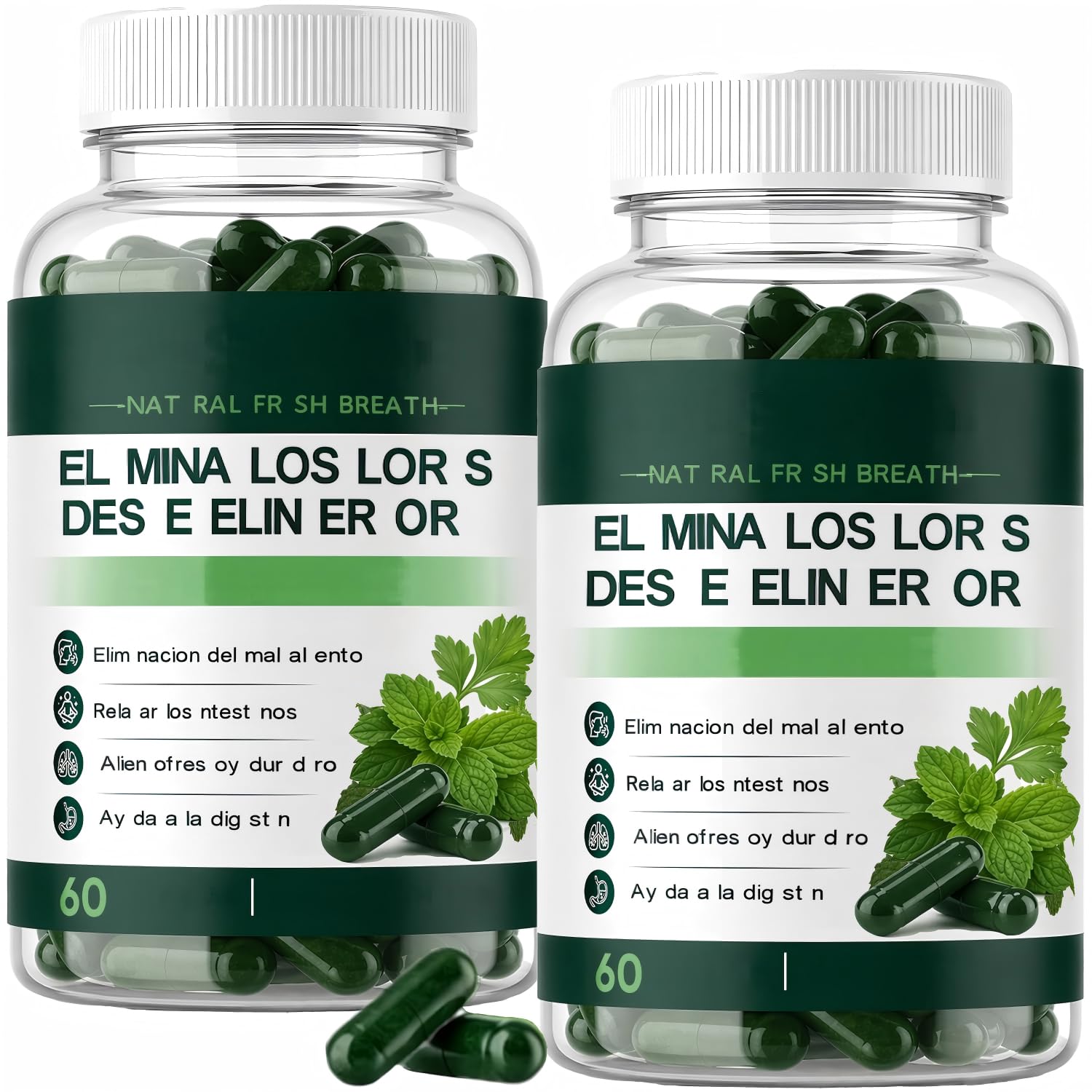 Pastilles rafraîchissantes pour l'haleine à la chlorophylle, 60 comprimés