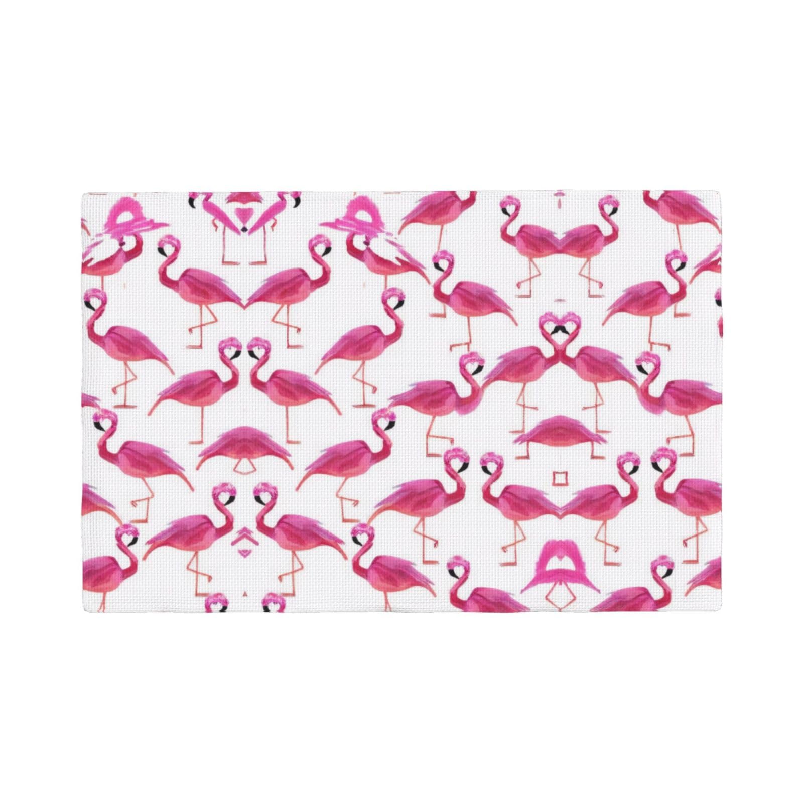Flamingo Imitation Linen Placemat â€“ Elegant Double-Sided Printed Table Mat for Home, Dining, Weddings
