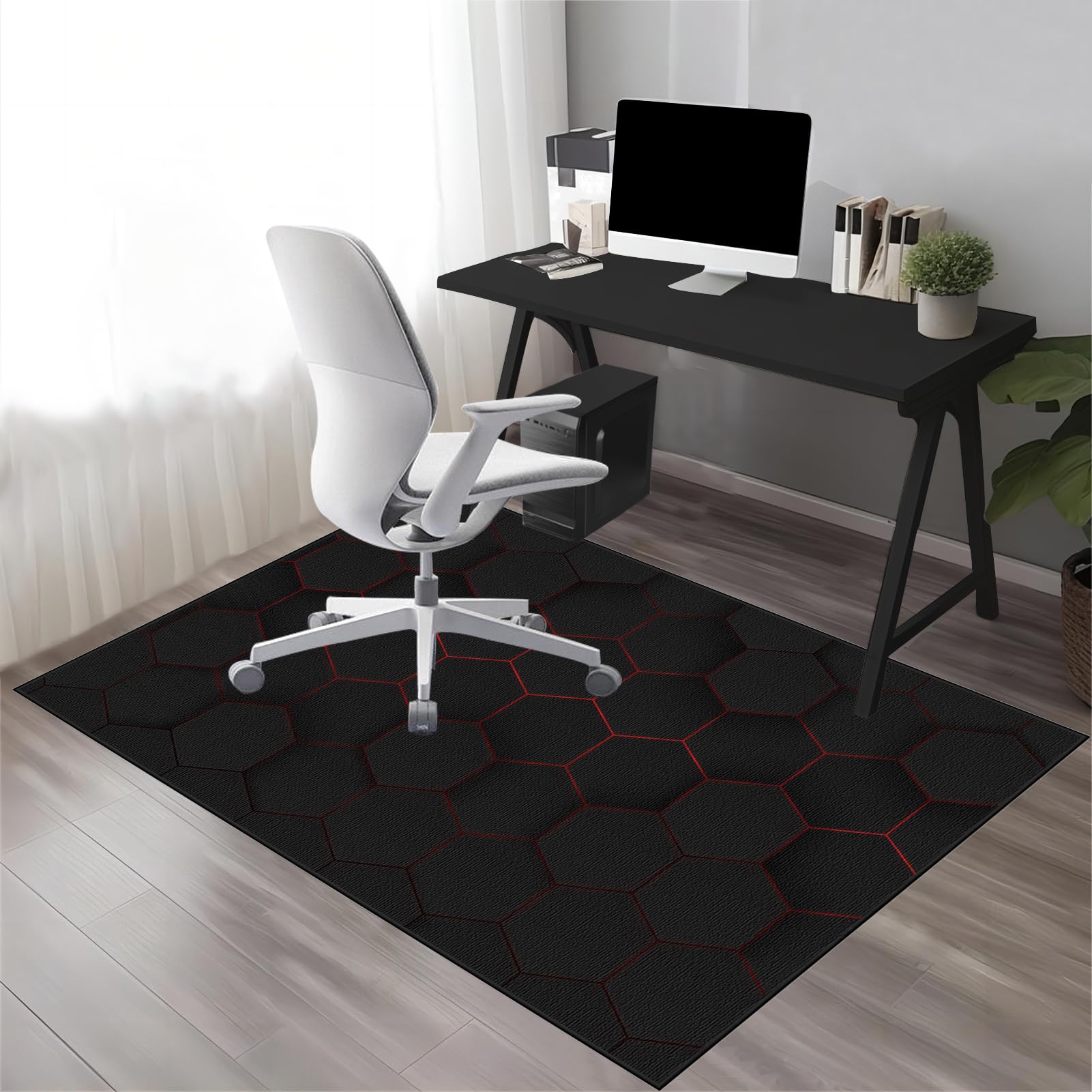 Tapis Chaise Gaming Antidérapant Tapis de Sol pour Bureau Tapis Chaise Bureau Gaming Tapis pour Chaise de Bureau Tapis protège-Sol pour Chaise de Bureau Tapis Gaming Sol pour Sols durs 80 x 120 cm