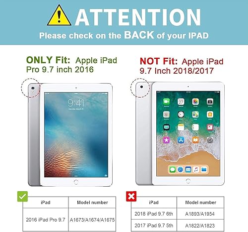 Miniatura 2 de ProCase Funda rígida delgada para iPad Pro 9.7 con 2 protectores de pantalla de vidrio templado para iPad 9.7 2018 y 2017 / iPad Pro 9.7 / iPad Air