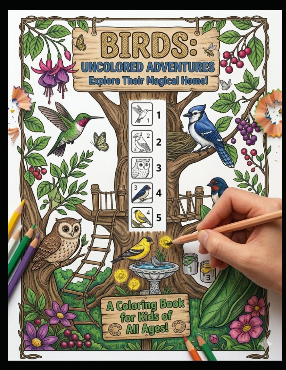 Birds Images Coloring Book for Kids & Adults: Beautiful Bird Illustrations to Color | Fun, Relaxing, and Creative Nature-Themed Coloring Pages
