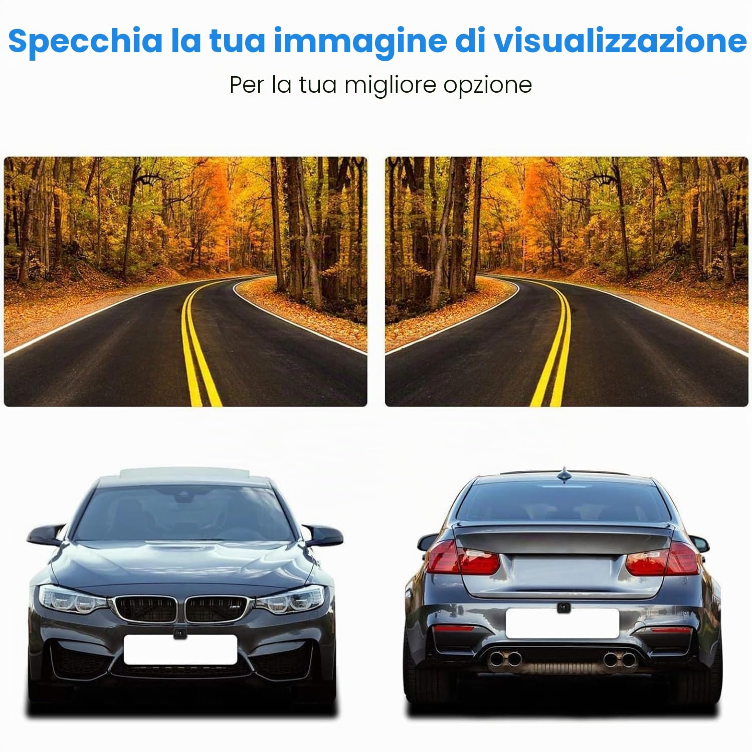 AUTO-VOX W7 Telecamera Retromarcia per Auto con Monitor LCD da 5 '', Assistenza al Parcheggio Senza Fili, Telecamera di Backup, Impermeabile IP68, Visione Notturna Eccellente