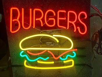 Amazon | ネオンサイン ハンバーガー NEON SIGN 看板デザイン お店