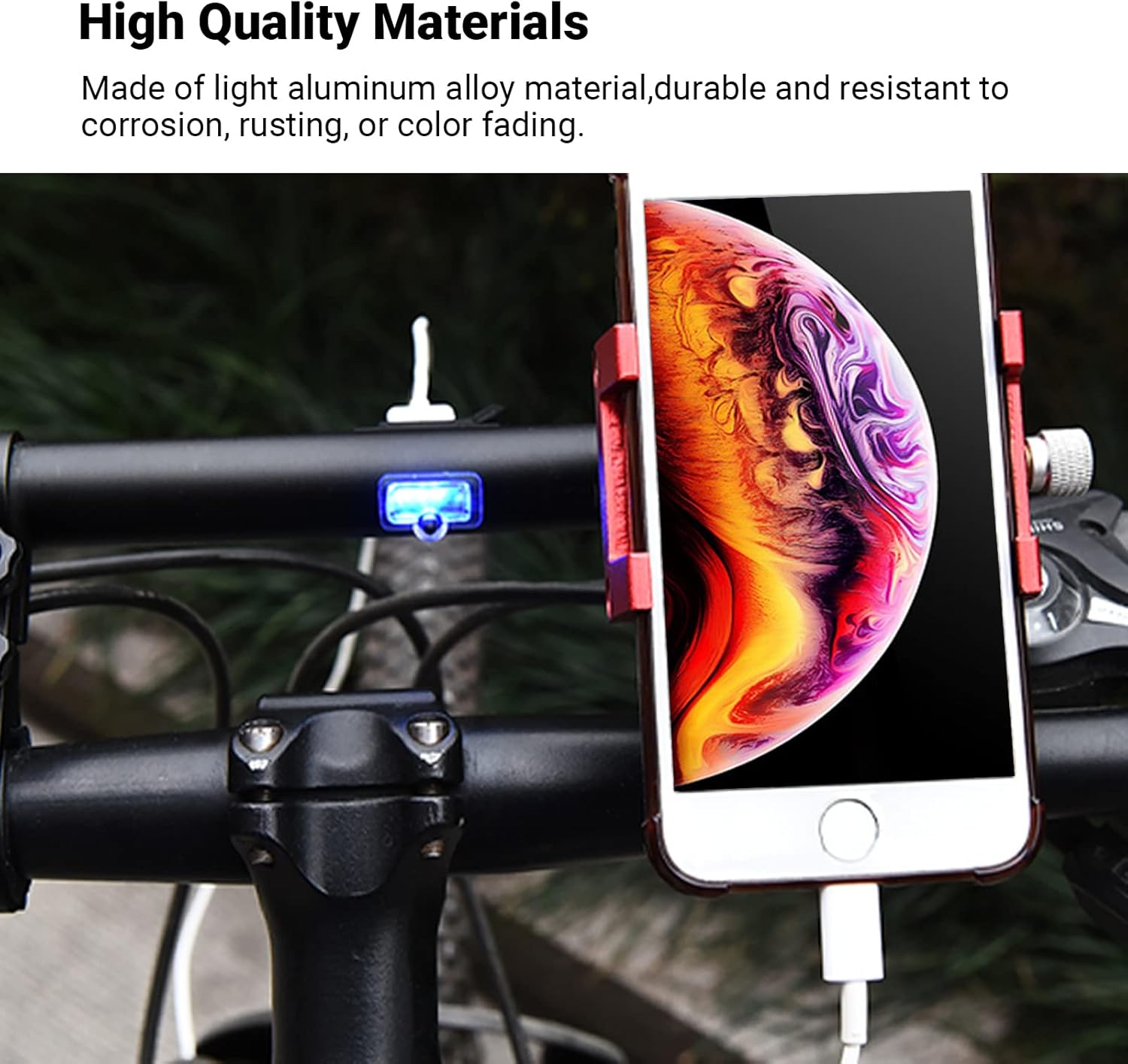 Himiway USB Rechargeable Bike Handlebar Extender,7.87in Bicycle Handlebar Extension and a Built-in 4000mAh Bike Phone Charger, for Holding Bicycle Speedometer,Phone Mount Holder