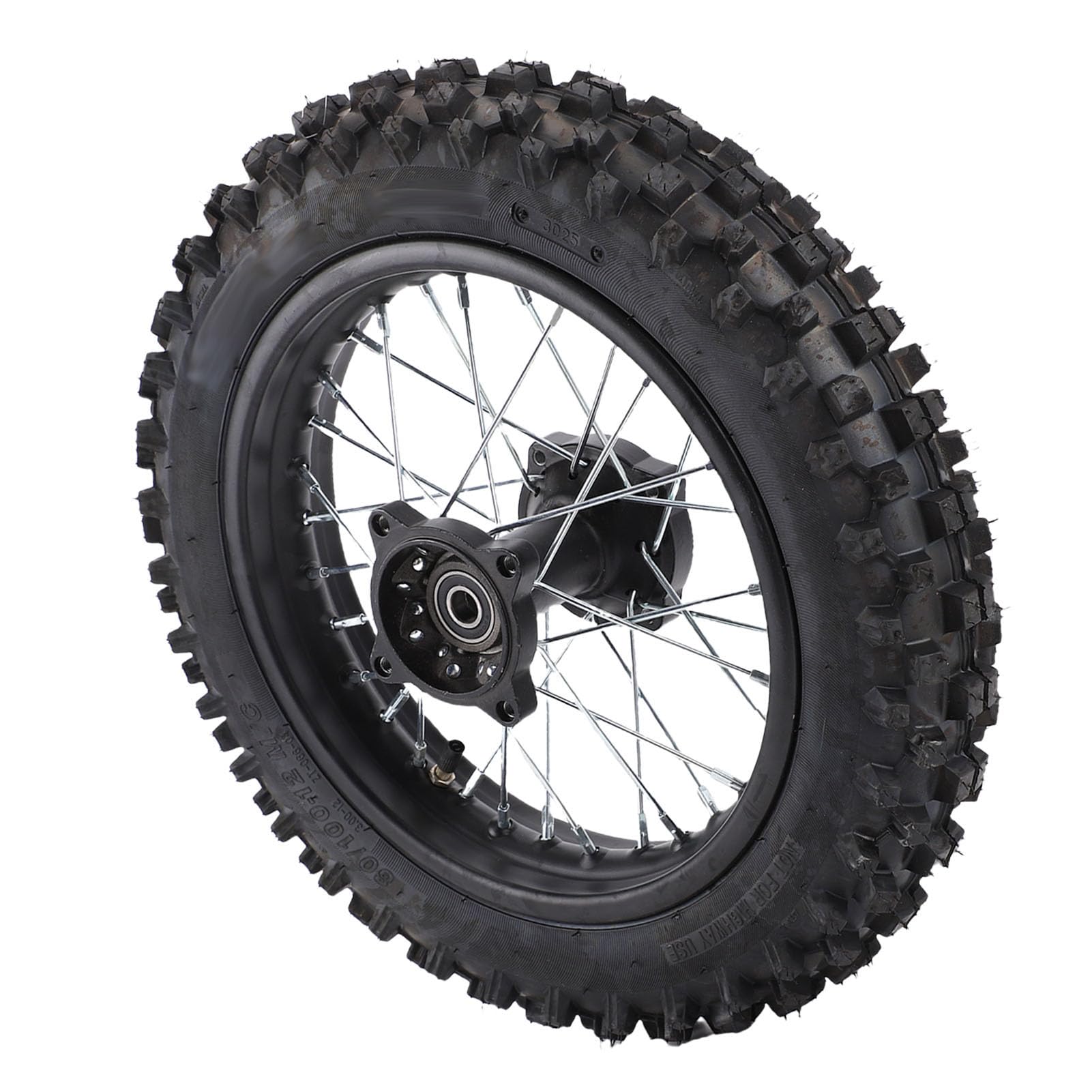 aqxreight 12-calowy zespół Opony na felgę Tylnego Koła, Opona Wymienna 80/100 12 z łożyskiem 15 Mm, do Apollo SSR XR CRF Dirt Pitbike Kayo TSD 110 TD 125