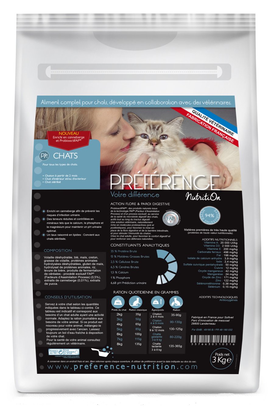 Croquettes Chat 3 kg