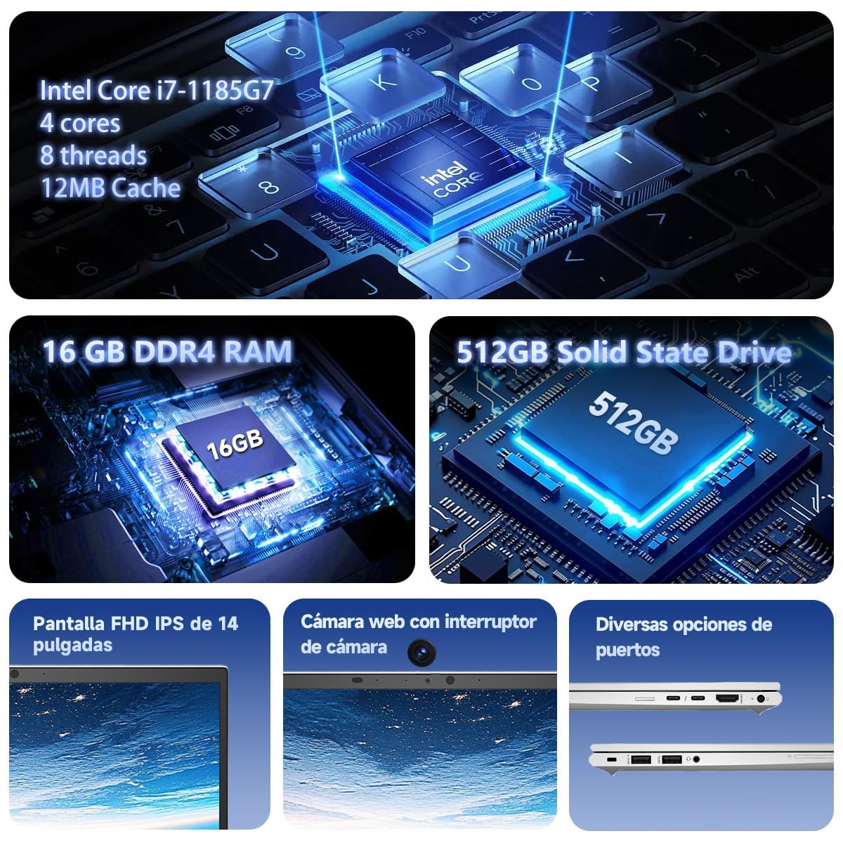 HP Elitebook 830 G8 - Ordenador portátil con pantalla táctil de 13,3 pulgadas FHD (1920 x 1080), Intel Core i7-1185G7, 16 GB RAM, 512 GB SSD, teclado QWERTY, Windows 11 Pro (reacondicionado)