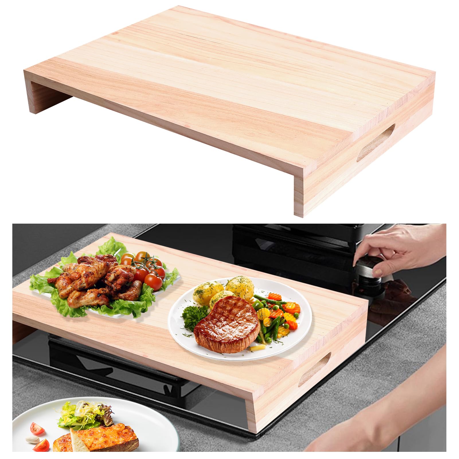 Photo 1 of Wooden Rv Stove Top Cover, 21.2 x 14.7 Inch Stove Top Sink Cover for Counter Space, Cutting Board for RV Kitchen, Camper, Trailer (Fits Electric & Gas Burners)