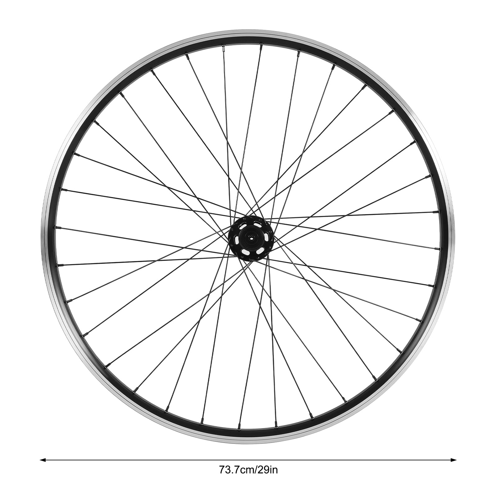 Cerchi Bici MTB 29 Pollici Completi, Ruote Anteriore e Posteriore con Mozzo Nero Freni a Disco, Lega di Alluminio Resistente per Ciclismo Fuoristrada
