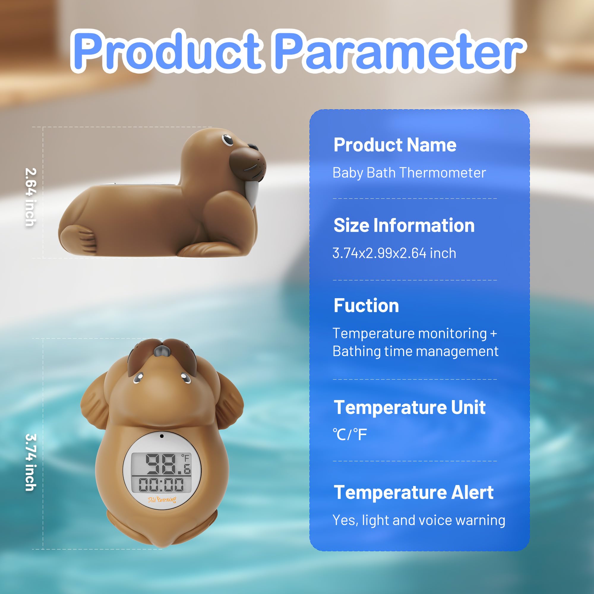 Baby-Badethermometer für Badewanne, Raum, Wassertemperatur, Baby-Badewanne, schwimmendes Spielzeug, Kinder-Badezimmersicherheit, digitales LCD mit Timer