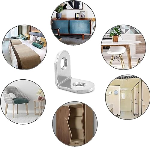 Miniatura 5 de 20 soportes de esquina de acero inoxidable en L, 0.984 in x 0.984 in (1 x 1 pulgada), fijación de soporte de esquina en forma de L, soporte de