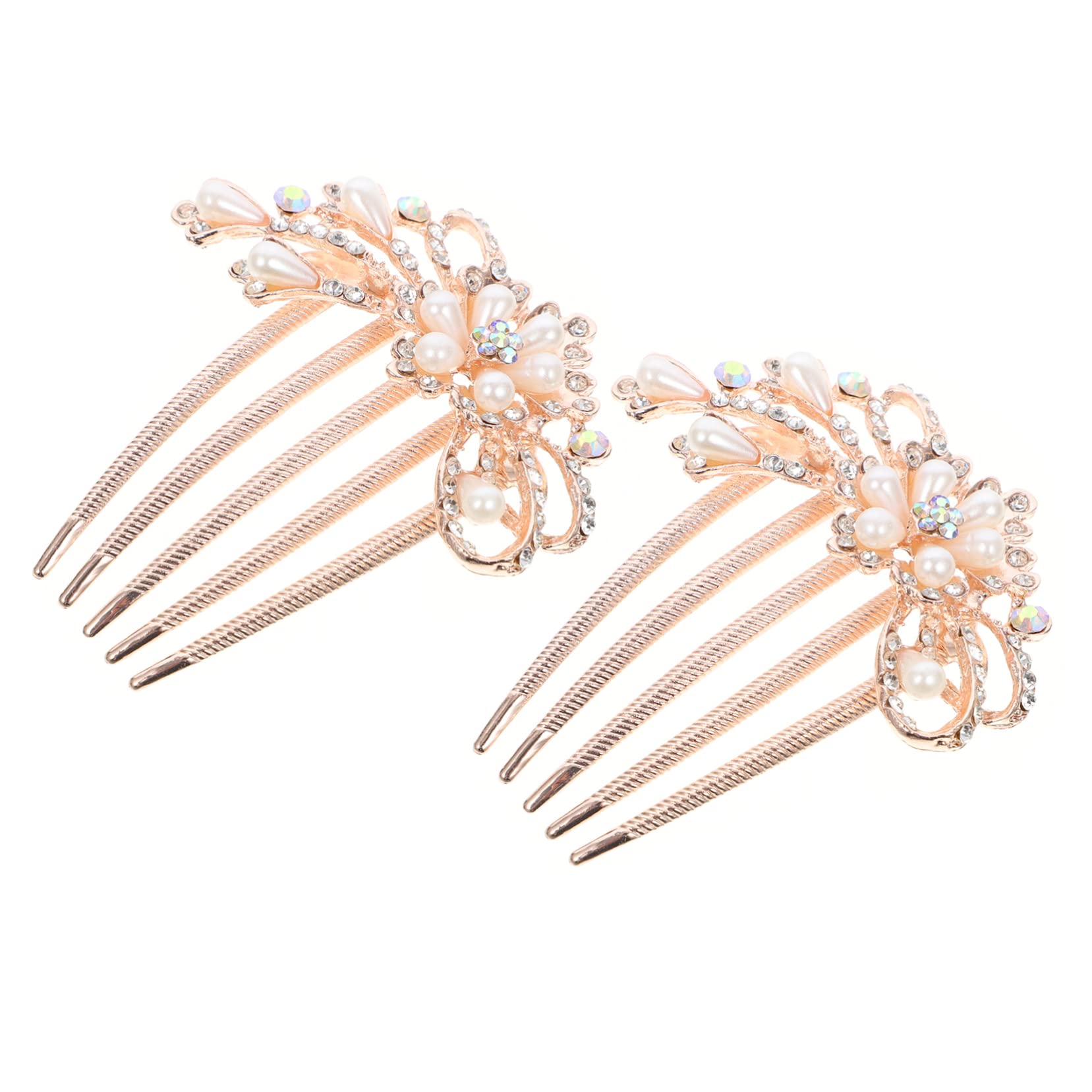 FRCOLOR 4 Set Di Pettini Per Con Strass Per Donne Accessori Per Da Sposa Fermagli Per Da Sposa 2 Pezzi * 4