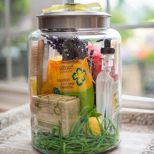 Miniatura 2 de Anchor Hocking 95507 Montana - Tarro de vidrio con tapa hermética metal cepillado 25 galones