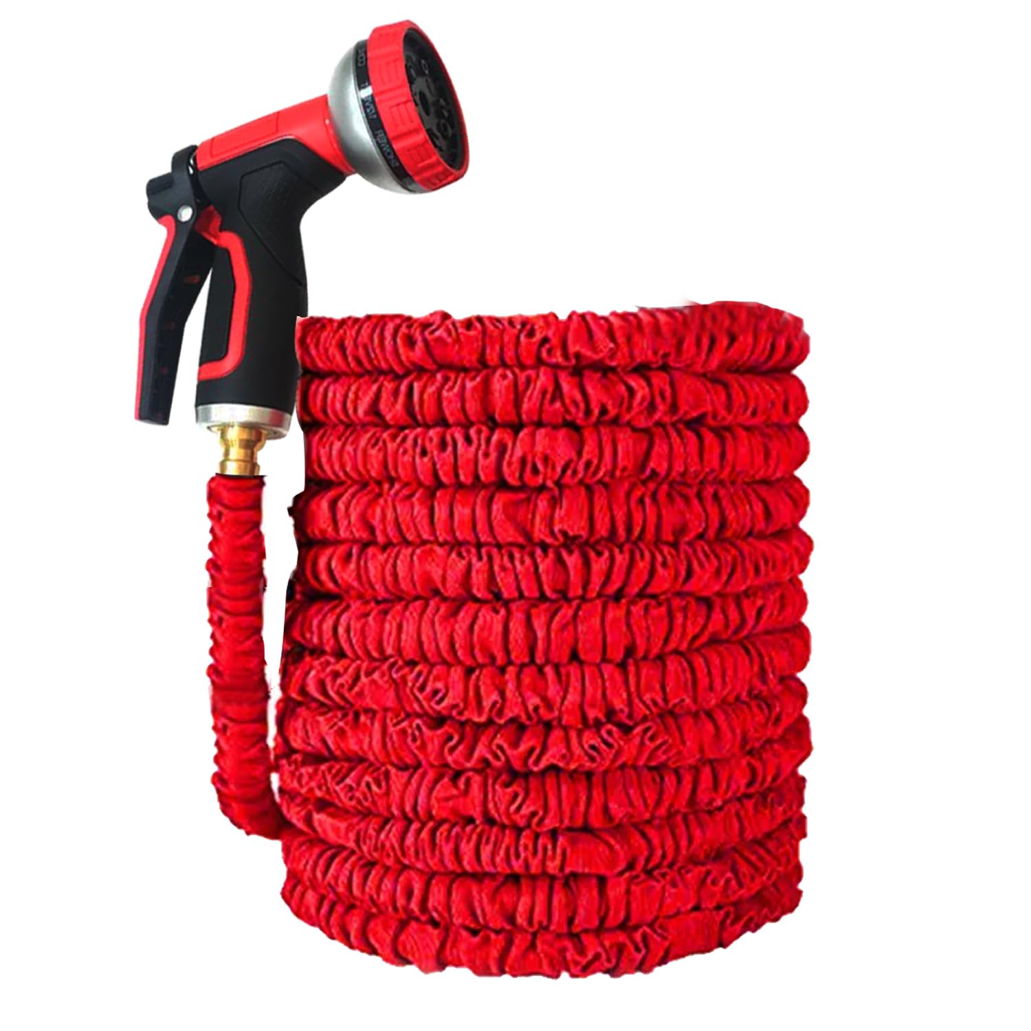 Expandable Garden Hose Pipe Spray - Flexible Lightweight Magic Hose with a Handy Nozzle Garden Hose Pipe 7 Modes Function Water Spray Gun Watering Long Hose for Gardening Plants Red (75ft)