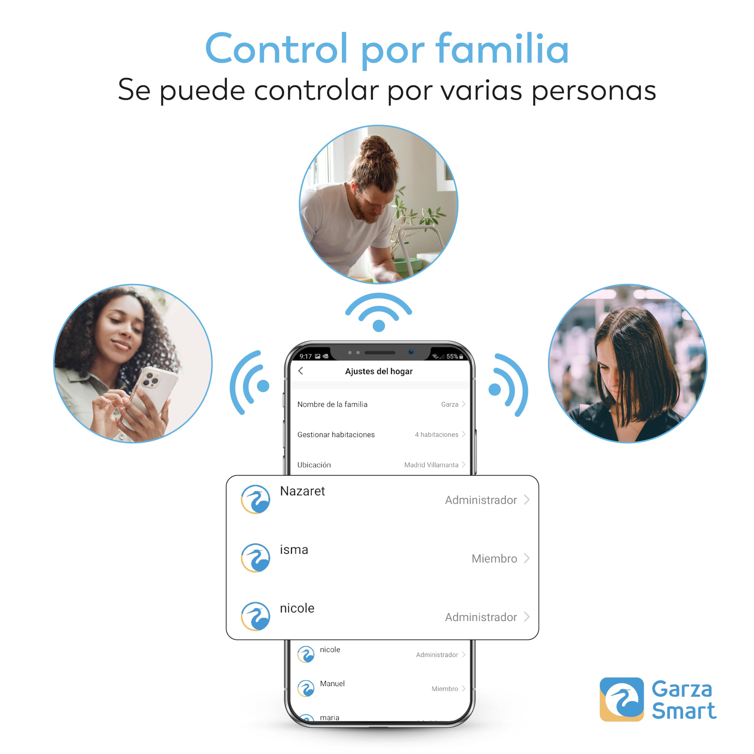 Garza - Contrôleur IR Infrarouge Smart WiFi (2,4 Ghz) pour climatisation avec capteur de température et humidité, Compatible avec Alexa et Google Home, télécommande vocale et Application