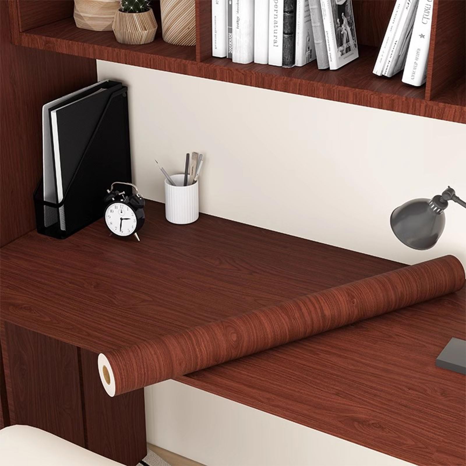 Carta adesiva effetto legno marrone, Pellicola autoadesiva effetto legno multicolore, diverse misure(Option 20,120x300cm(WxL))