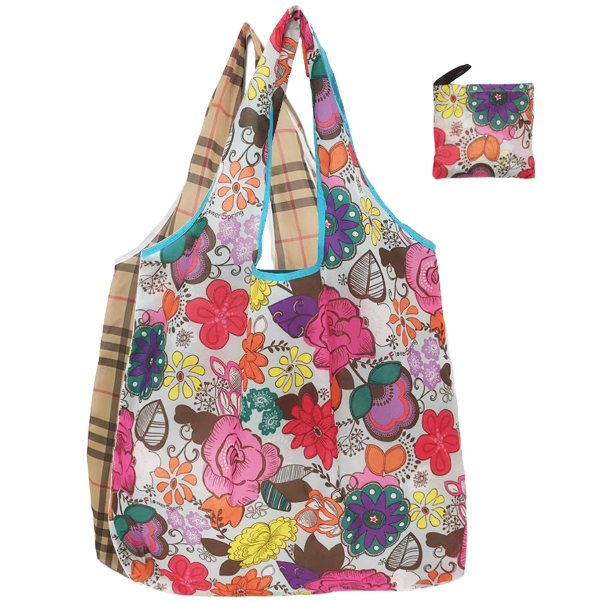 FAVORTALKShopping Bags for Women Foldaway Shopping Bag Reusable Groceries Bags Lightweight Durable Foldable Washable Shopper Bag for Women Girls