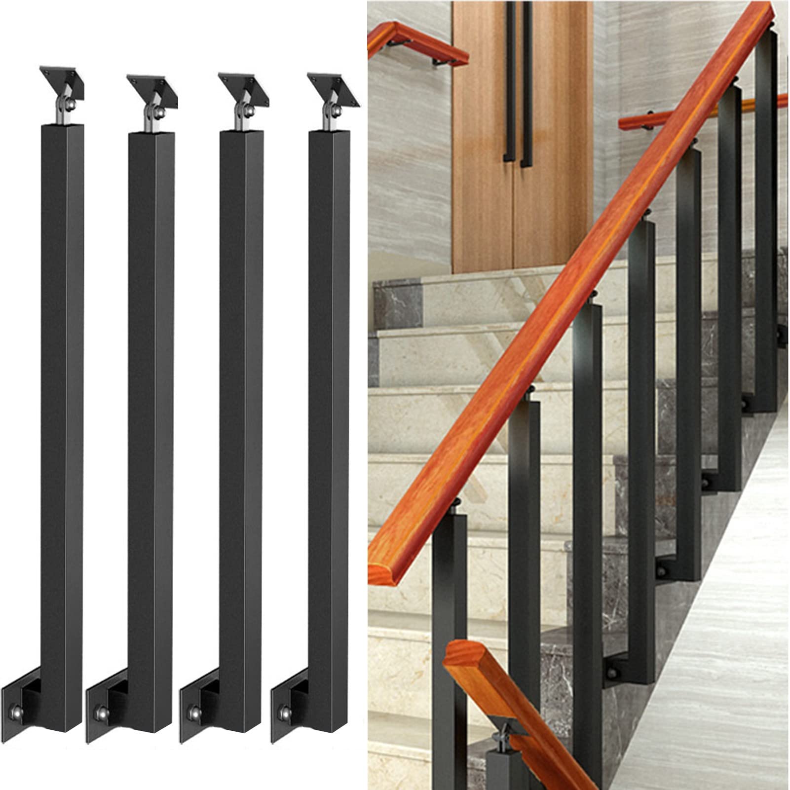 Main courante escalier à broches latérales durables pour balcon fixe