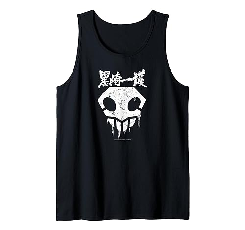 Bleach Skull with Graffiti Paint Drips and Splatter Anime Tank