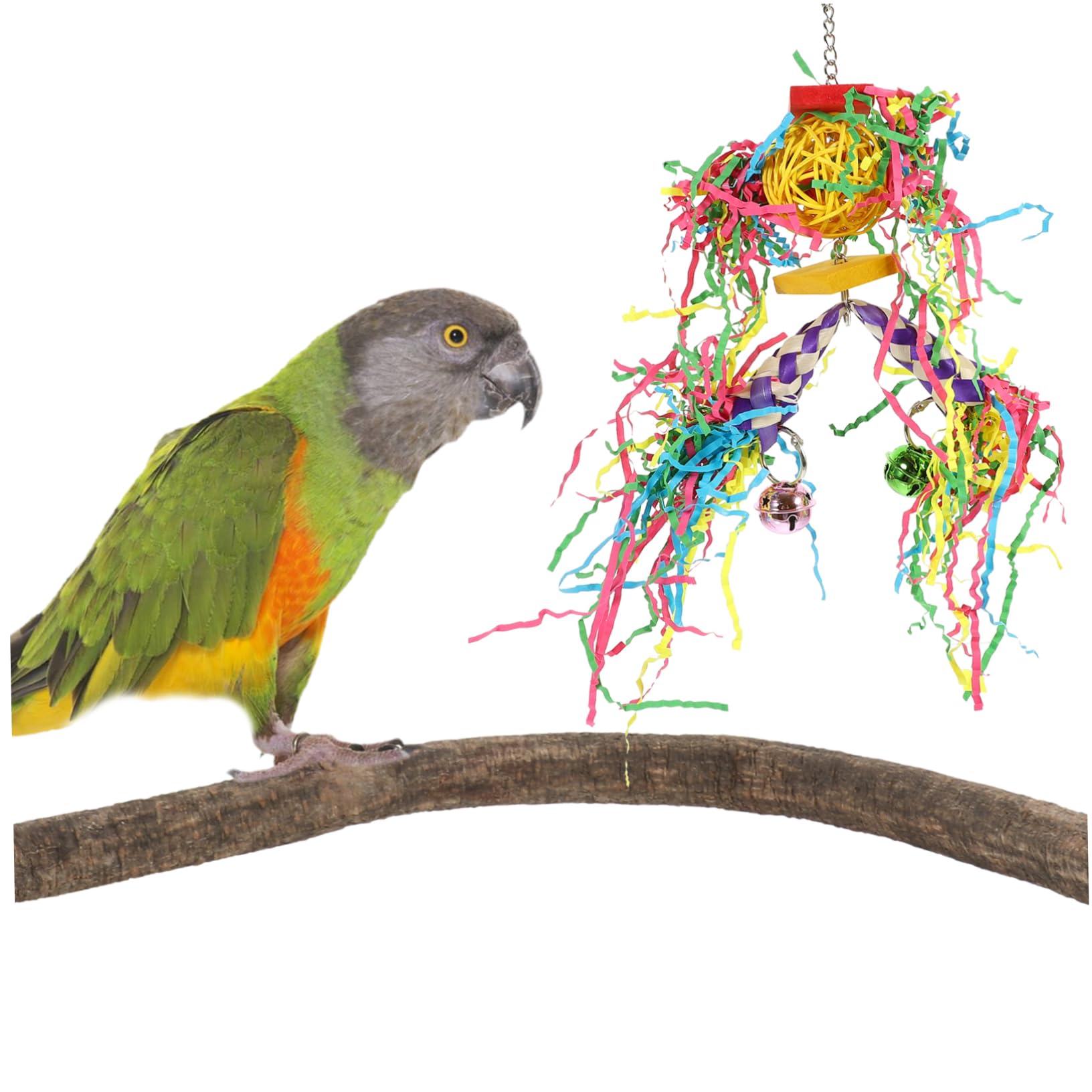 BESPORTBLE 2ensembles Jouets Suspendus à Mâcher pour Oiseaux Jouets Tube Tressé pour Perroquets Et Perruches Accessoires Ludiques pour Cages Oiseaux
