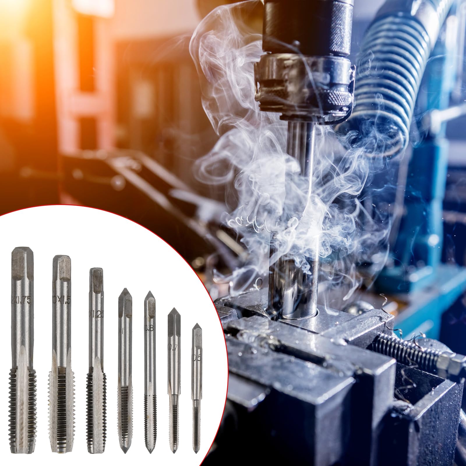 Set Maschi E Filiere Metriche M3-M12 - 8 Pezzi Per Filettatura Manuale Con Chiave Regolabile - Foto 7