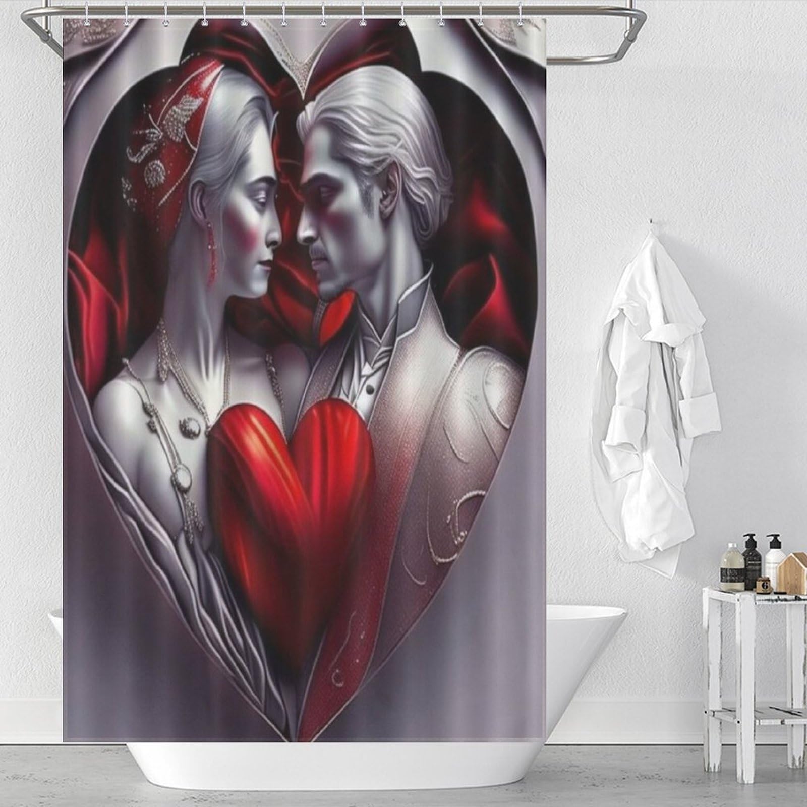 Rideau de douche imperméable lavable pour baignoire propre sans éclaboussures 122x183