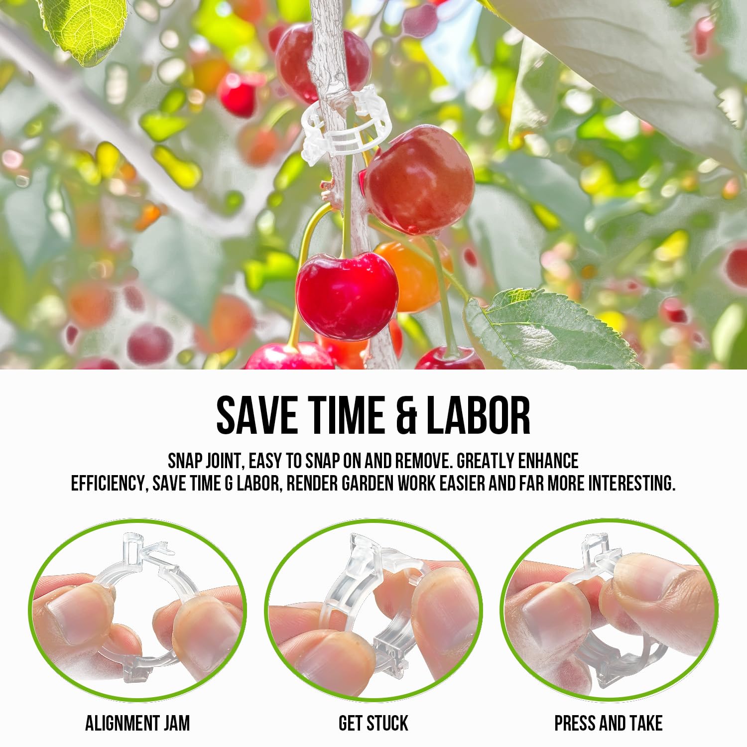 300 clips de soporte para plantas, clips de plástico para plantas trepadoras, clips transparentes para plantas trepadoras, clips de enrejado para jardín, verduras, plantas, flores, fijación
